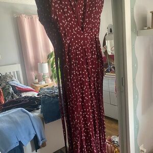 Faithful the Brand floral Burgundy jumpsuit